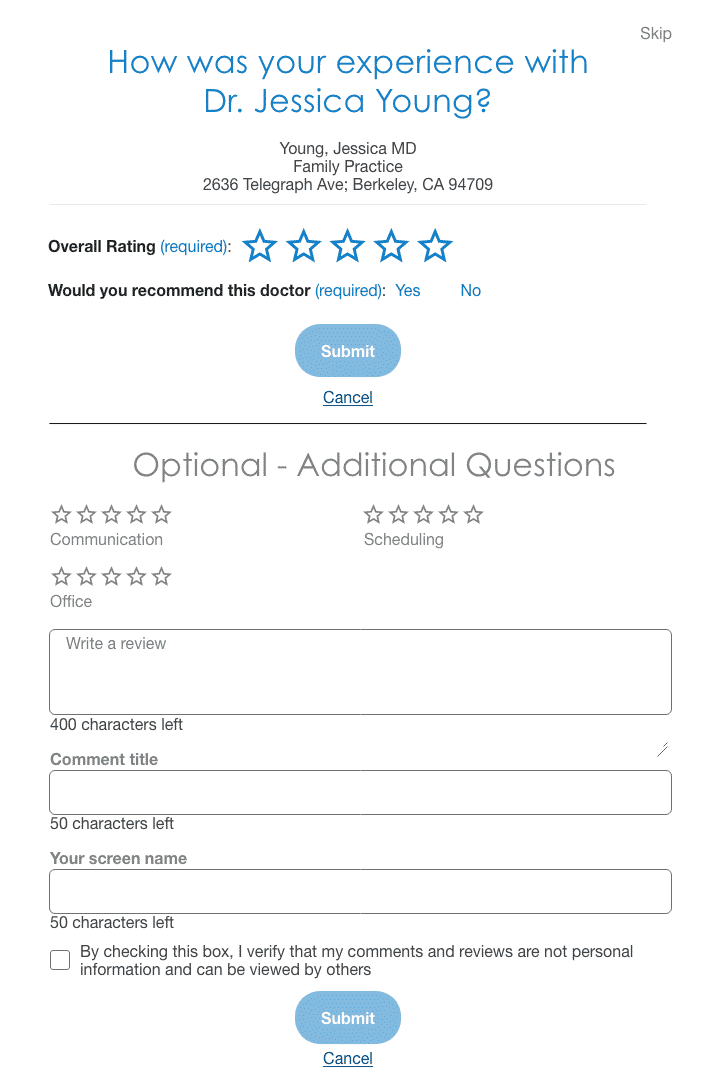 Provider Review Prompt